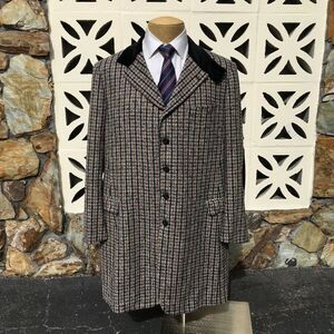 Massimo Bizzocchi Overcoat BESPOKE Velvet Trim Alpaca Blend‎ Handmade Size 46 R